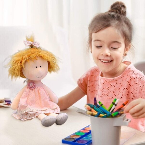 Bambola di Pezza Morbida 35 cm Fatta a Mano | Perfetta per Bambini e Decorazione