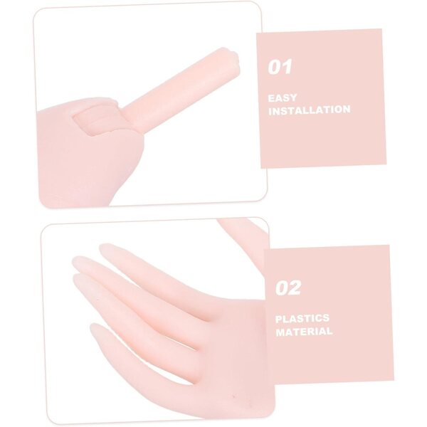 Mani di Ricambio Realistiche per Bambole Miniatura in Plastica Beige 5,5x2,5 cm