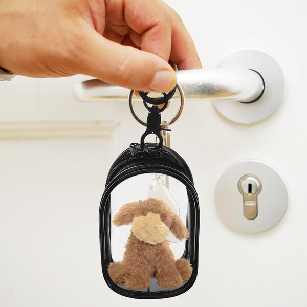 BESPORTBLE Borsa Trasparente in PVC per Bambole con Portachiavi, Leggera e Resistente