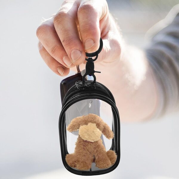 BESPORTBLE Borsa Trasparente in PVC per Bambole con Portachiavi, Leggera e Resistente