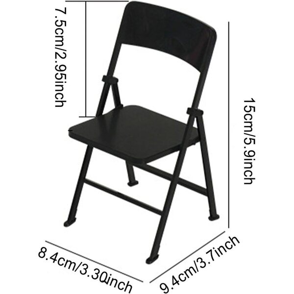 Sedia pieghevole in miniatura 1/6 con supporto stabile e design realistico in PVC
