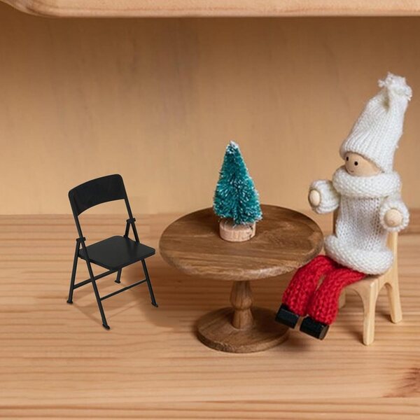 Sedia pieghevole in miniatura 1/6 con supporto stabile e design realistico in PVC