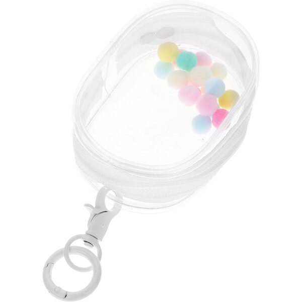 Borsa Trasparente Tonda per Bambole con Portachiavi e Doppia Cerniera in PVC