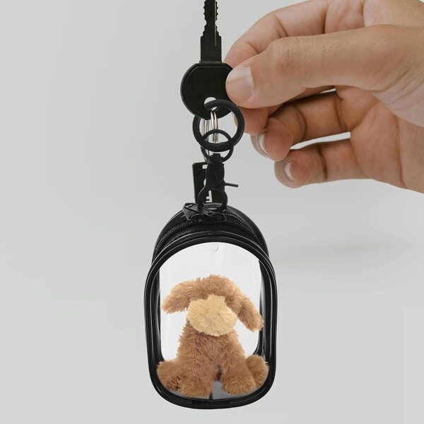 ifundom Borsa Trasparente in PVC con Portachiavi, Organizer per Bambole e Peluche