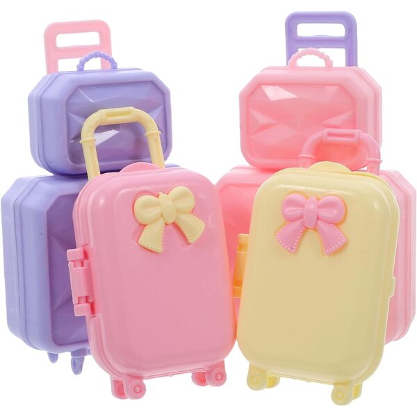 BESPORTBLE Mini Valigia Giocattolo per Bambole 4 Pezzi Organizer Leggero e Realistico