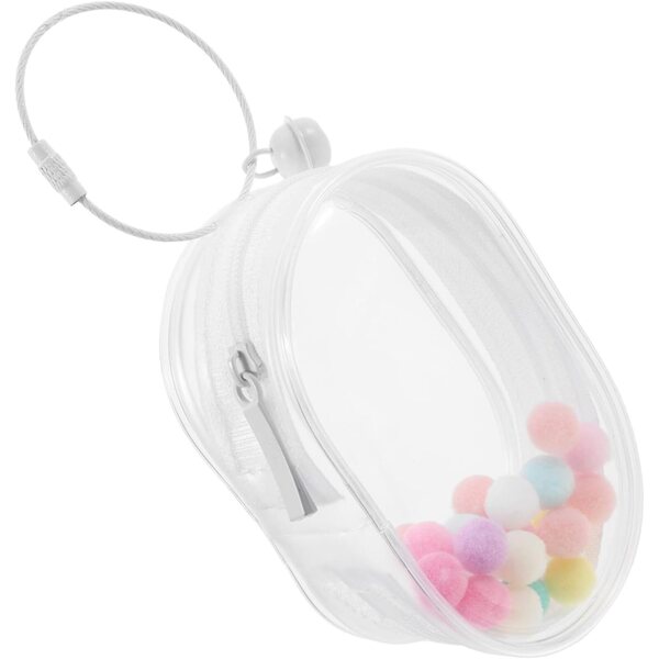 Borsa Trasparente in PVC con Portachiavi per Giocattoli e Bambole, Capacità Spaziosa e Leggera