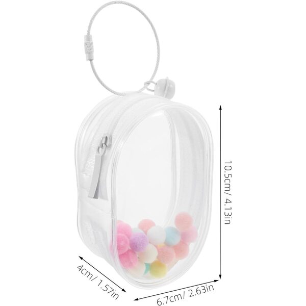 Borsa Trasparente in PVC con Portachiavi per Giocattoli e Bambole, Capacità Spaziosa e Leggera