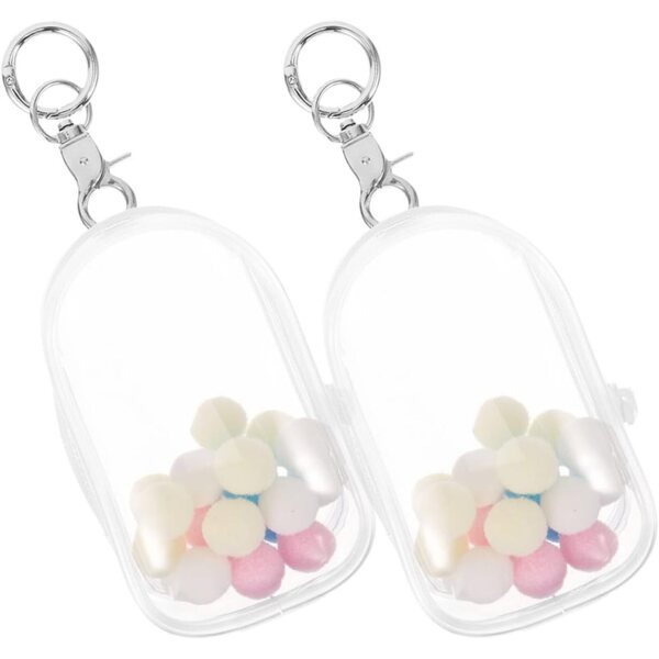 BESPORTBLE Borsa Trasparente Portachiavi per Bambole Mini 2 Pezzi, Custodia Protettiva Imbottita