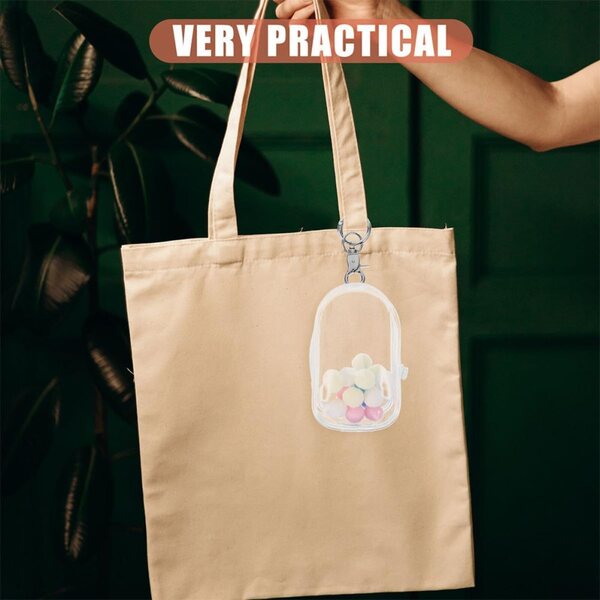 BESPORTBLE Borsa Trasparente Portachiavi per Bambole Mini 2 Pezzi, Custodia Protettiva Imbottita