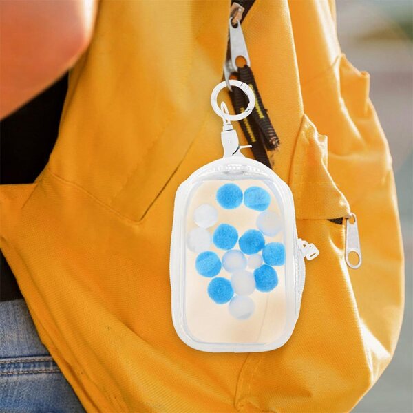BESPORTBLE Borsa Trasparente Portachiavi per Bambole Mini 2 Pezzi, Custodia Protettiva Imbottita