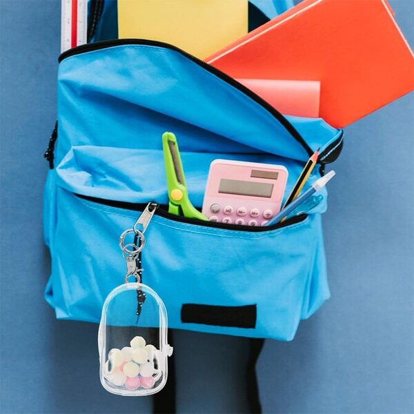 BESPORTBLE Borsa Trasparente Portachiavi per Bambole Mini 2 Pezzi, Custodia Protettiva Imbottita
