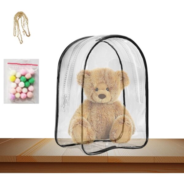 Borsa Espositiva Trasparente Antipolvere per Bambole e Peluche - Zaino in PVC Addensato