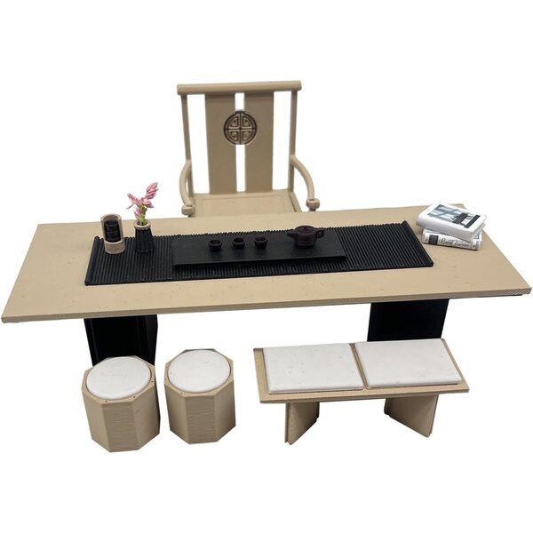 1:12 Puppenhaus-Miniatur-Teetisch Qectial-Modell aus robustem PP
