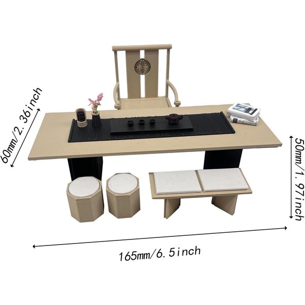 1:12 Puppenhaus-Miniatur-Teetisch Qectial-Modell aus robustem PP