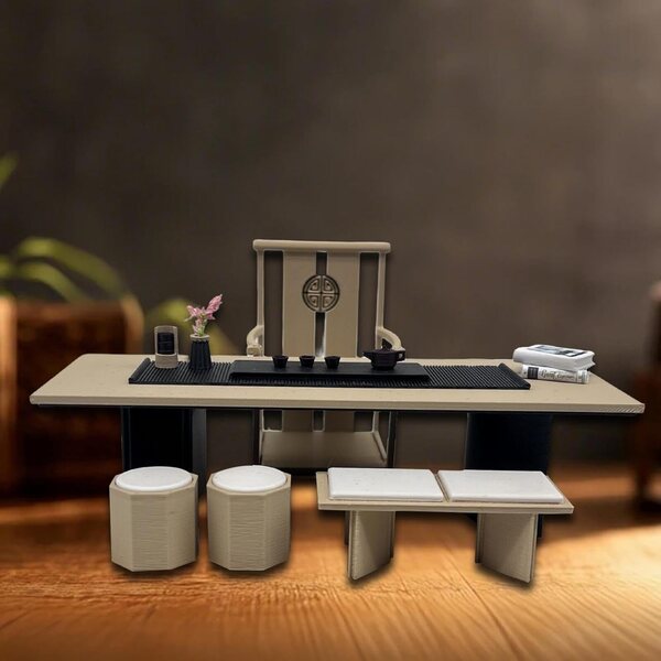 1:12 Puppenhaus-Miniatur-Teetisch Qectial-Modell aus robustem PP