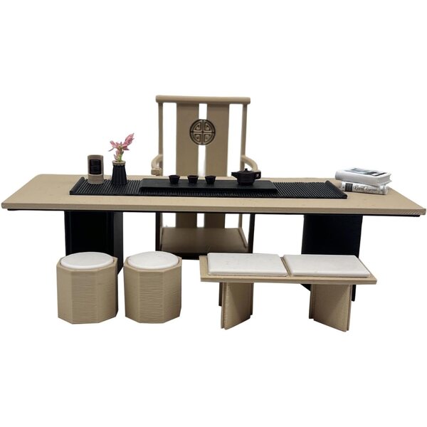 1:12 Puppenhaus-Miniatur-Teetisch Qectial-Modell aus robustem PP