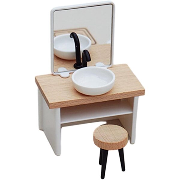 Set bagno in miniatura 1:12 in legno per casa delle bambole - FewNvWa