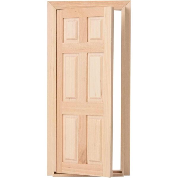 Bewinner Porta in Legno di Betulla 1:12 non Verniciata per Casa delle Bambole