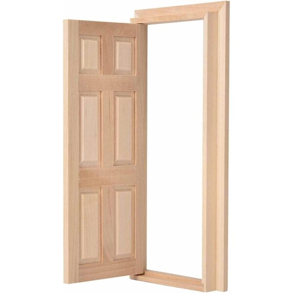 Bewinner Porta in Legno di Betulla 1:12 non Verniciata per Casa delle Bambole