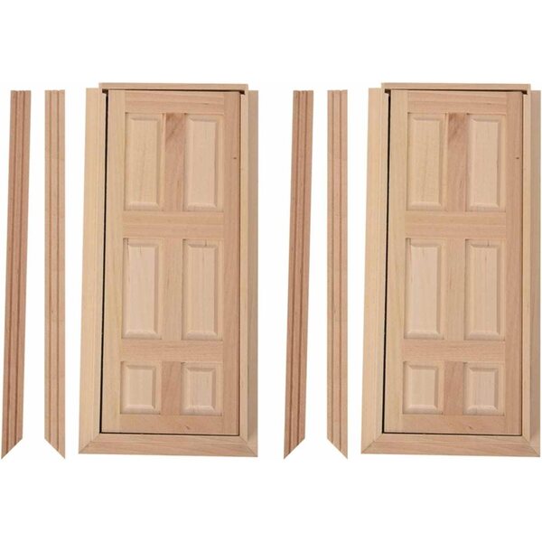 Bewinner Porta in Legno di Betulla 1:12 non Verniciata per Casa delle Bambole
