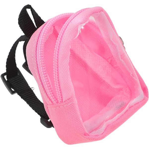 Alasum Mini Zainetto per Bambole Rosa con Tasche Multiple e Spallacci Regolabili