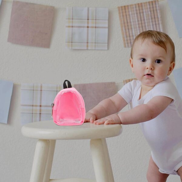 Alasum Mini Zainetto per Bambole Rosa con Tasche Multiple e Spallacci Regolabili