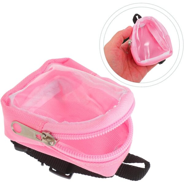 Alasum Mini Zainetto per Bambole Rosa con Tasche Multiple e Spallacci Regolabili