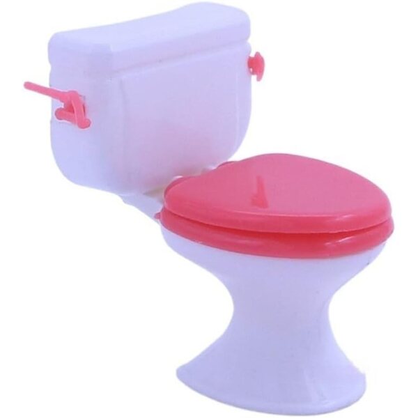 Mobiletto miniatura WC per casa delle bambole, accessorio bagno 7,5x7 cm Uterui
