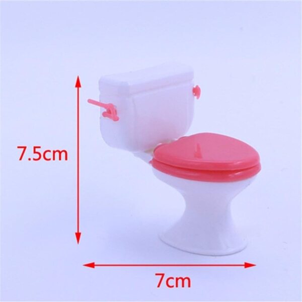 Mobiletto miniatura WC per casa delle bambole, accessorio bagno 7,5x7 cm Uterui
