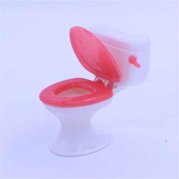 Mobiletto miniatura WC per casa delle bambole, accessorio bagno 7,5x7 cm Uterui