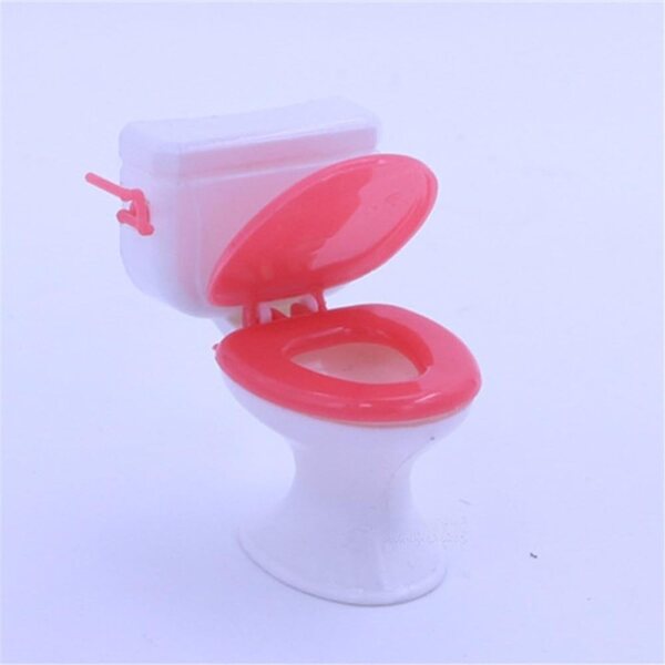 Mobiletto miniatura WC per casa delle bambole, accessorio bagno 7,5x7 cm Uterui