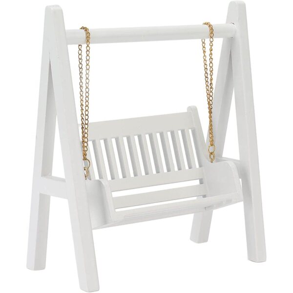 Mini Sedia a Dondolo in Legno Bianco per Casa delle Bambole, Decorazione Realistica