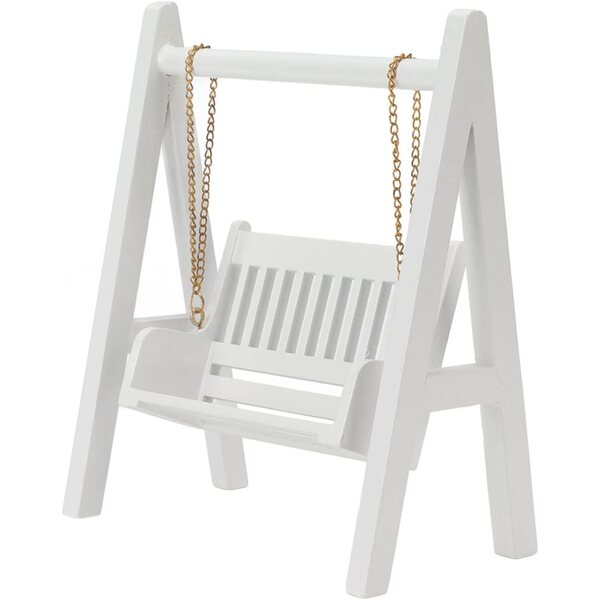 Mini Sedia a Dondolo in Legno Bianco per Casa delle Bambole, Decorazione Realistica