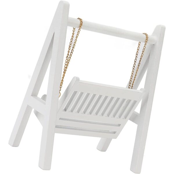 Mini Sedia a Dondolo in Legno Bianco per Casa delle Bambole, Decorazione Realistica