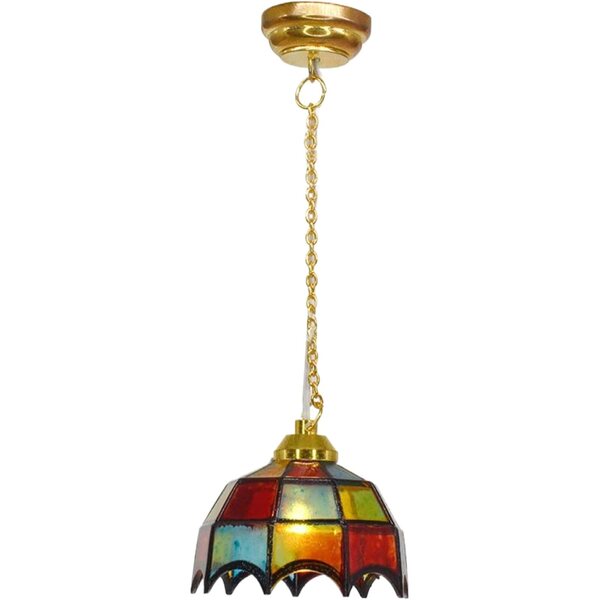 Lampadario LED per casa delle bambole in scala 1:12, vintage e a batteria
