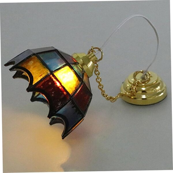 Lampadario LED per casa delle bambole in scala 1:12, vintage e a batteria