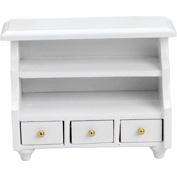 Armadietto in miniatura in legno bianco per casa delle bambole 1:12 con cassetti funzionanti