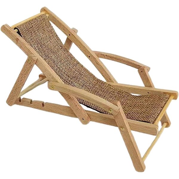Mini sedia da spiaggia in legno per casa delle bambole e decorazioni da tavolo