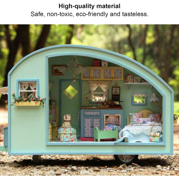 DIY Puppenhaus-Bausatz aus Holz mit Lichtern und Musik, kreatives Geschenk