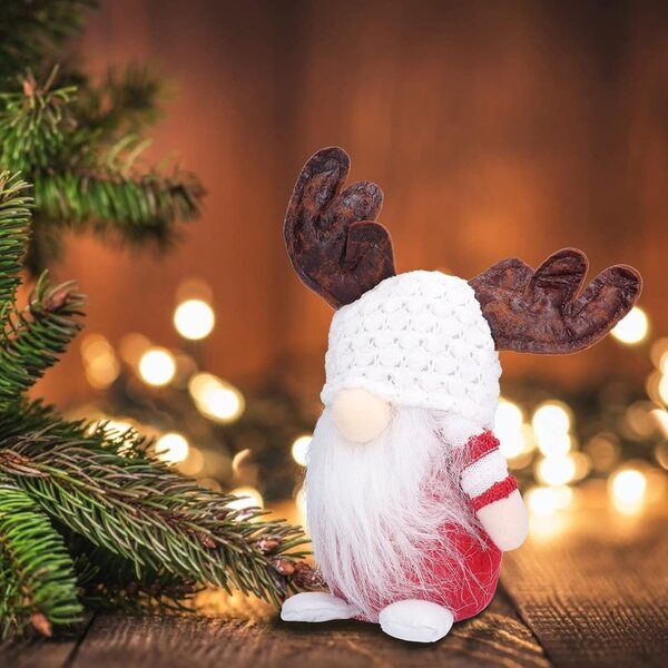 Bambola natalizia senza volto con barba, decorazione festiva da 26 cm per casa e ufficio