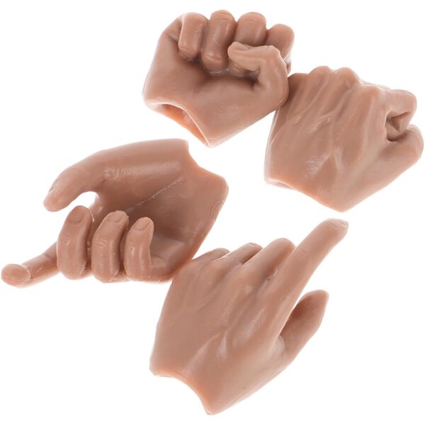 Mani Miniatura Realistiche per Bambole BJD Scala 1/6 - 2 Paia Materiale ABS