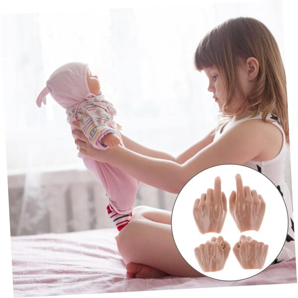 Mani Miniatura Realistiche per Bambole BJD Scala 1/6 - 2 Paia Materiale ABS
