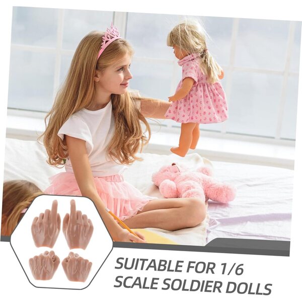 Mani Miniatura Realistiche per Bambole BJD Scala 1/6 - 2 Paia Materiale ABS