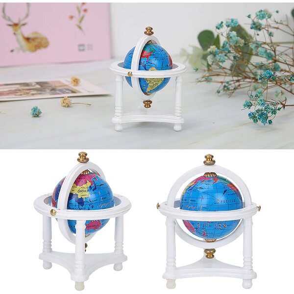 HEEPDD Mini Globo per Casa delle Bambole Scala 1/12, Giocattolo Educativo in Legno e Plastica