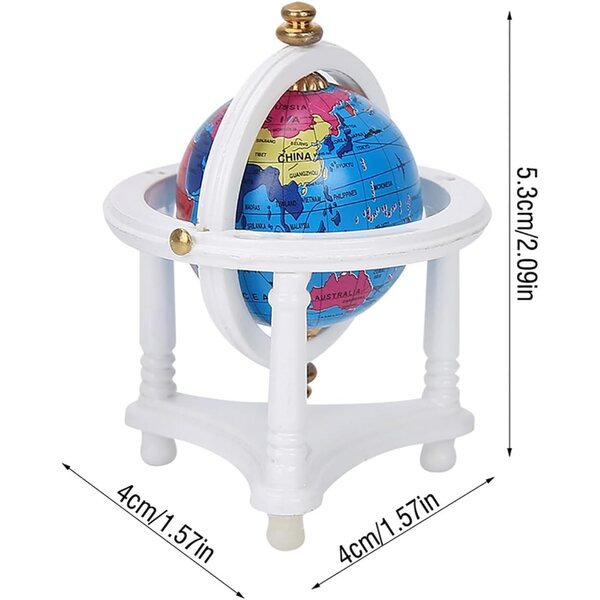 HEEPDD Mini Globo per Casa delle Bambole Scala 1/12, Giocattolo Educativo in Legno e Plastica