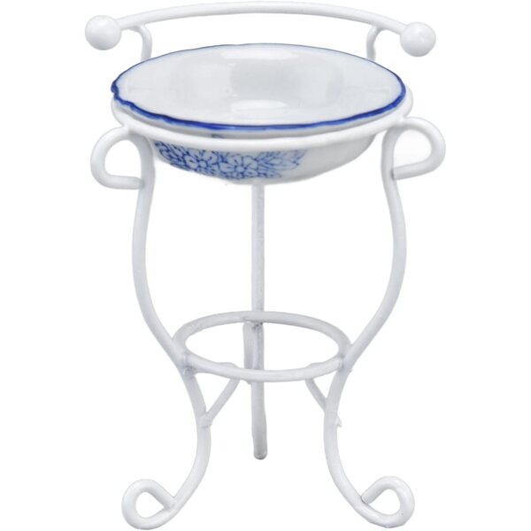 HEEPDD Set da Bagno per Casa delle Bambole 1:12 con Supporto, Bollitore e Lavabo in Ceramica