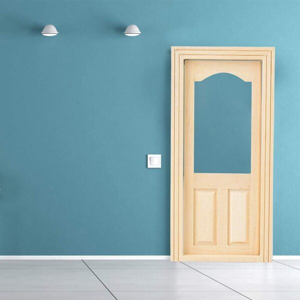 HEEPDD Accessorio Casa delle Bambole 1:12 in Legno, Mini Porta Decorativa e Arredo