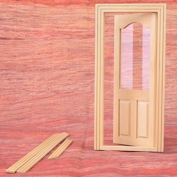 HEEPDD Accessorio Casa delle Bambole 1:12 in Legno, Mini Porta Decorativa e Arredo