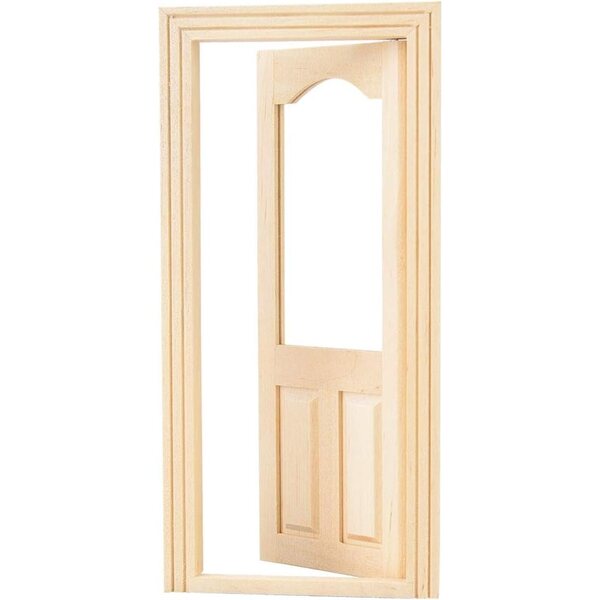 HEEPDD Accessorio Casa delle Bambole 1:12 in Legno, Mini Porta Decorativa e Arredo