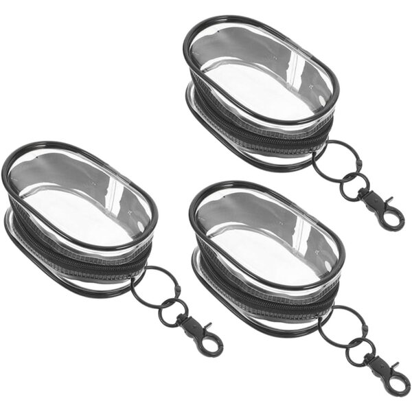 VICASKY 3 Stück transparente PVC-Puppentasche mit Haken und Reißverschluss, wasserdicht
